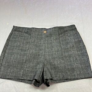 Merona Modern Blck/White Chekered Dressy Pullon Shorts Size 18